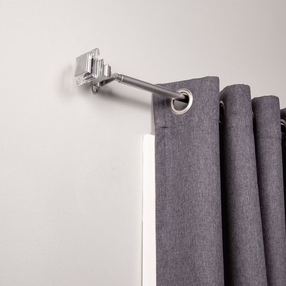 Sun Zero Faith 3/4" Decorative Room Darkening Wrap Rod, 66-120", Brushed Nickel